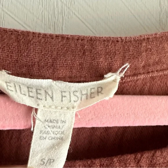 Eileen Fisher Rust Short Sleeve Dress organic cotton - Picture 3 of 5